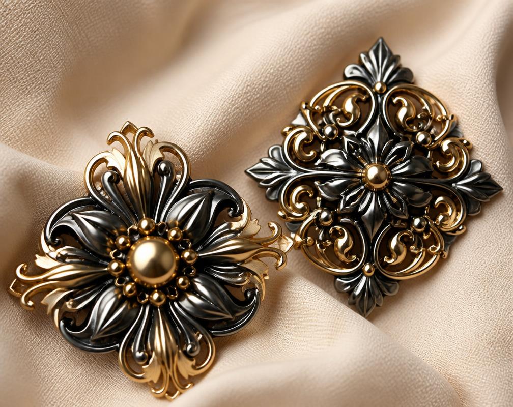 Broches metálicos personalizados com acabamento dourado e grafite